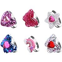 Anillo de mariposa para niños- anillo de arco iris- juego de joyería ajustable para niñas pequeñas